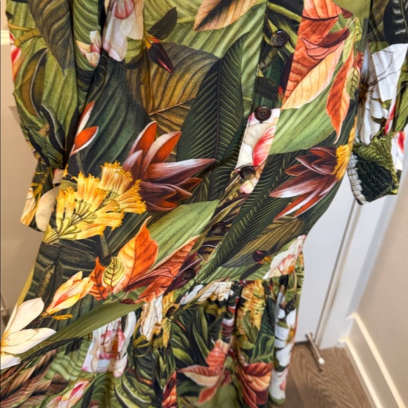 FARM Rio Tropical Floral Palm Long Dress Size M - Picture 7 of 10